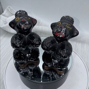 Poodle Salt & Pepper Shaker Set vintage 1950s Japanese